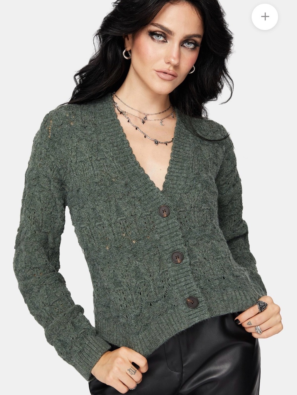 Cadmium Pointelle knit cardigan